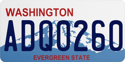 WA license plate ADQ0260