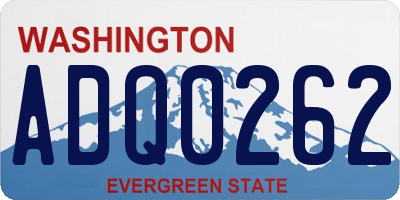 WA license plate ADQ0262