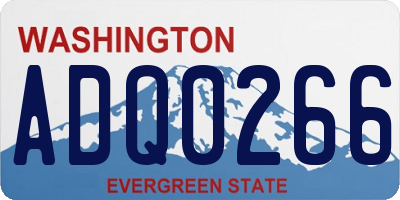 WA license plate ADQ0266