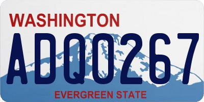 WA license plate ADQ0267