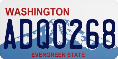 WA license plate ADQ0268