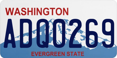 WA license plate ADQ0269
