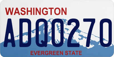 WA license plate ADQ0270