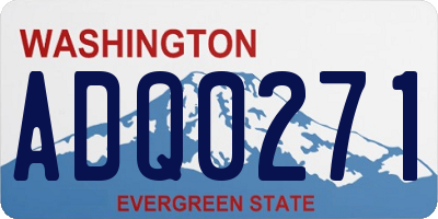 WA license plate ADQ0271
