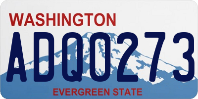 WA license plate ADQ0273