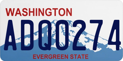 WA license plate ADQ0274