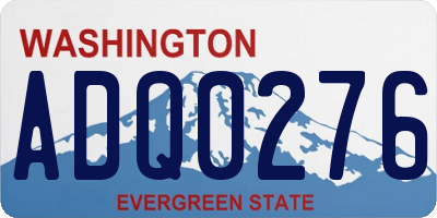 WA license plate ADQ0276