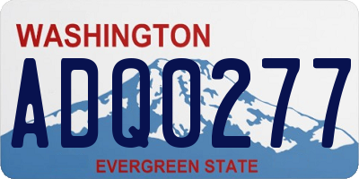 WA license plate ADQ0277