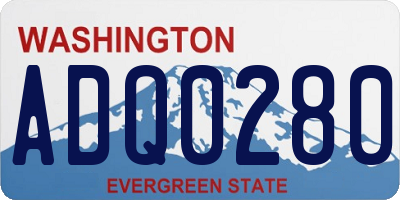 WA license plate ADQ0280
