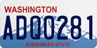 WA license plate ADQ0281