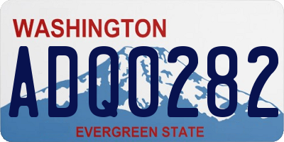 WA license plate ADQ0282