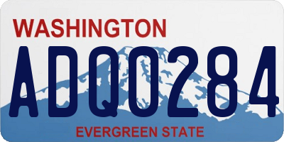 WA license plate ADQ0284
