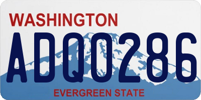 WA license plate ADQ0286