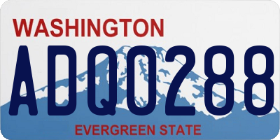 WA license plate ADQ0288