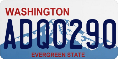 WA license plate ADQ0290