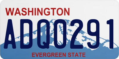 WA license plate ADQ0291