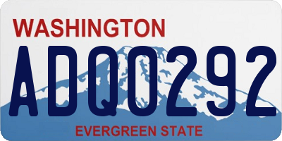 WA license plate ADQ0292