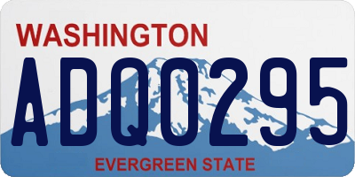 WA license plate ADQ0295