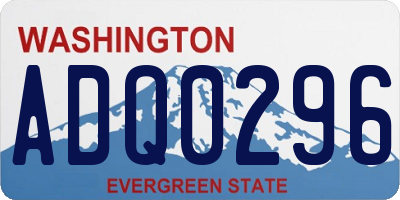 WA license plate ADQ0296