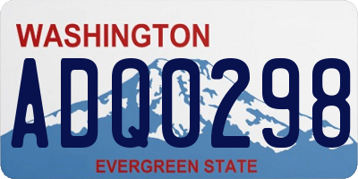 WA license plate ADQ0298