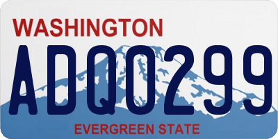 WA license plate ADQ0299