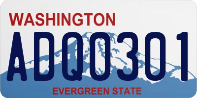 WA license plate ADQ0301