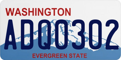 WA license plate ADQ0302