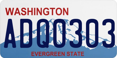WA license plate ADQ0303