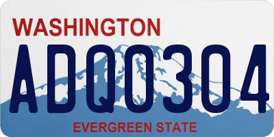 WA license plate ADQ0304