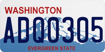 WA license plate ADQ0305
