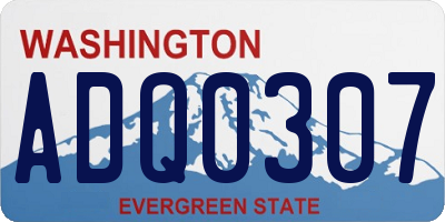 WA license plate ADQ0307