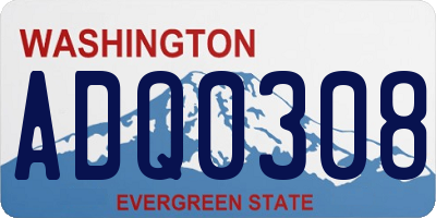 WA license plate ADQ0308