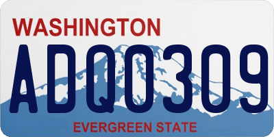 WA license plate ADQ0309