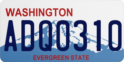 WA license plate ADQ0310