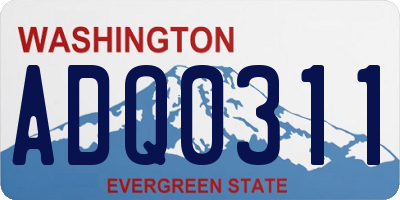 WA license plate ADQ0311