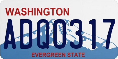 WA license plate ADQ0317