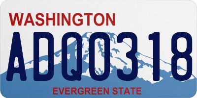WA license plate ADQ0318
