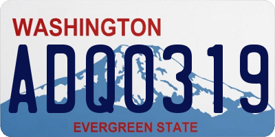 WA license plate ADQ0319