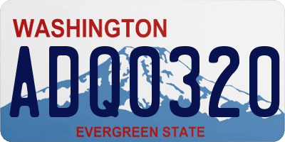 WA license plate ADQ0320