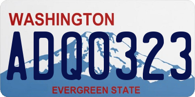 WA license plate ADQ0323