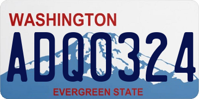 WA license plate ADQ0324
