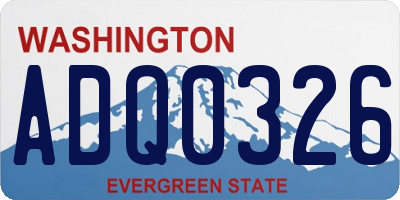 WA license plate ADQ0326