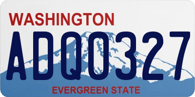 WA license plate ADQ0327