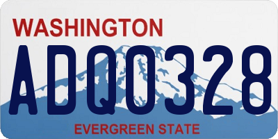 WA license plate ADQ0328
