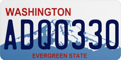 WA license plate ADQ0330