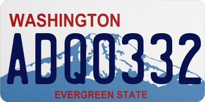 WA license plate ADQ0332