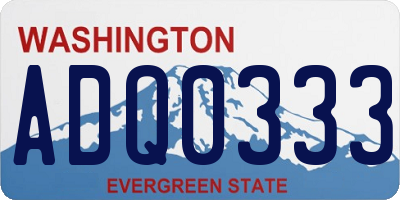 WA license plate ADQ0333