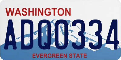 WA license plate ADQ0334