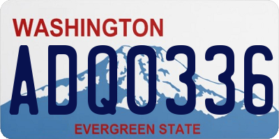 WA license plate ADQ0336