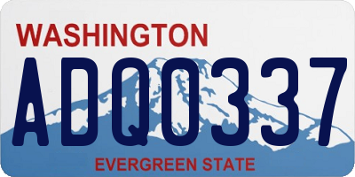 WA license plate ADQ0337